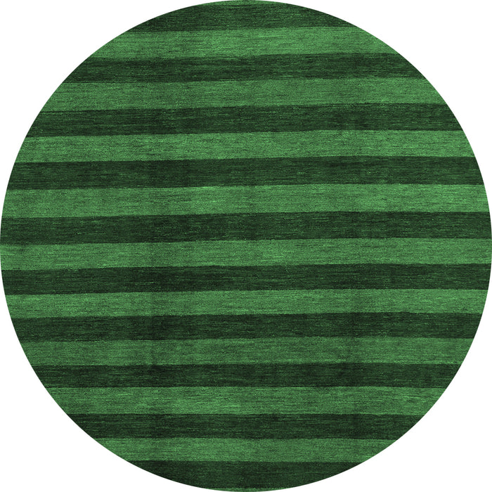 Round Abstract Emerald Green Modern Rug, abs1434emgrn