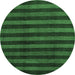 Round Abstract Emerald Green Modern Rug, abs1434emgrn