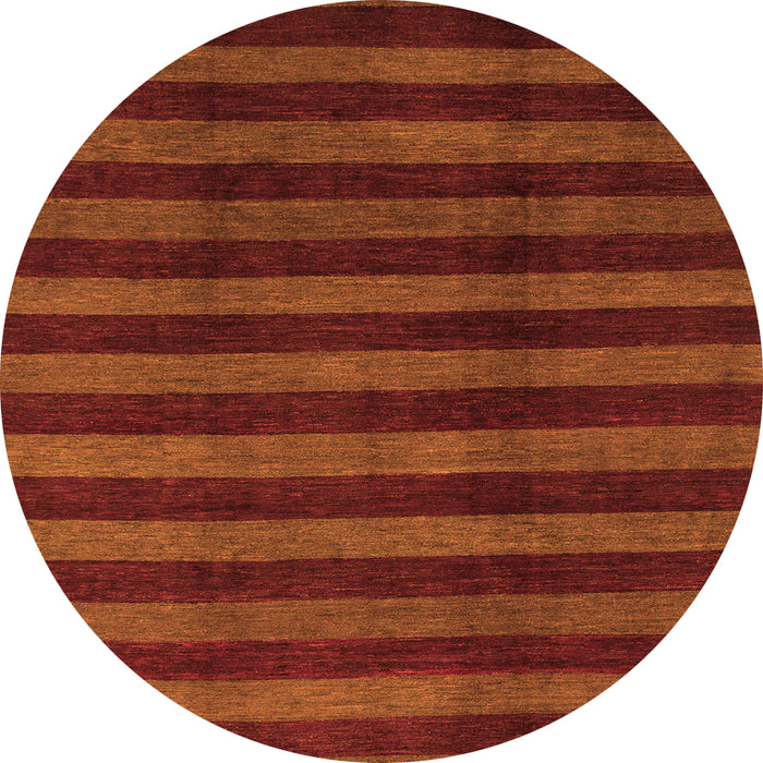Round Abstract Orange Modern Rug, abs1434org