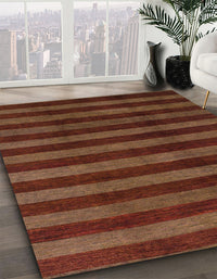 Abstract Dark Red Modern Rug, abs1434