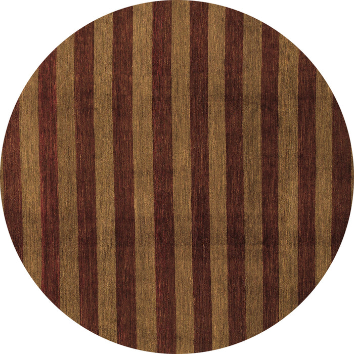 Round Machine Washable Abstract Brown Modern Rug, wshabs1434brn