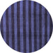 Round Abstract Blue Modern Rug, abs1434blu