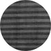 Round Machine Washable Abstract Gray Modern Rug, wshabs1434gry