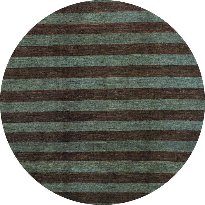 Round Abstract Light Blue Modern Rug, abs1434lblu