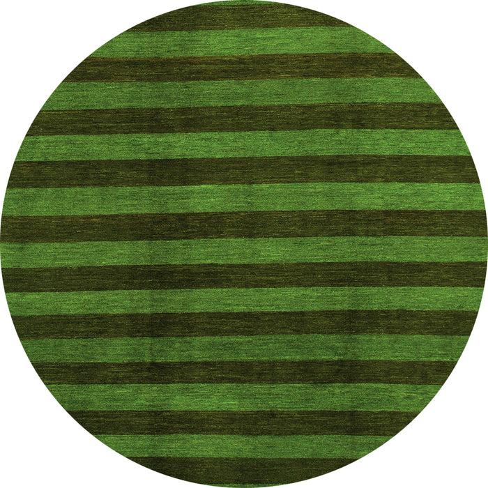 Round Abstract Green Modern Rug, abs1434grn