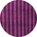 Round Machine Washable Abstract Purple Modern Area Rugs, wshabs1434pur