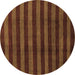 Round Abstract Brown Modern Rug, abs1434brn