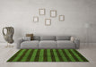 Machine Washable Abstract Green Modern Area Rugs in a Living Room,, wshabs1434grn