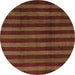 Round Abstract Dark Red Modern Rug, abs1434