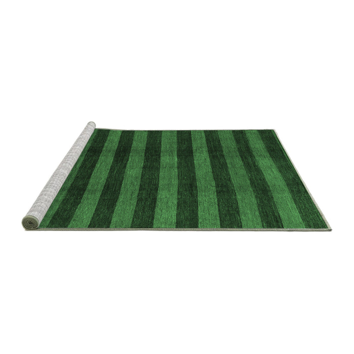 Sideview of Machine Washable Abstract Emerald Green Modern Area Rugs, wshabs1434emgrn