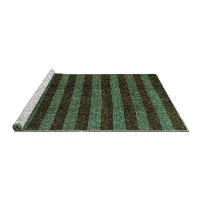 Sideview of Machine Washable Abstract Turquoise Modern Area Rugs, wshabs1434turq