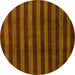 Round Abstract Yellow Modern Rug, abs1434yw