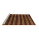 Sideview of Machine Washable Abstract Brown Modern Rug, wshabs1434brn