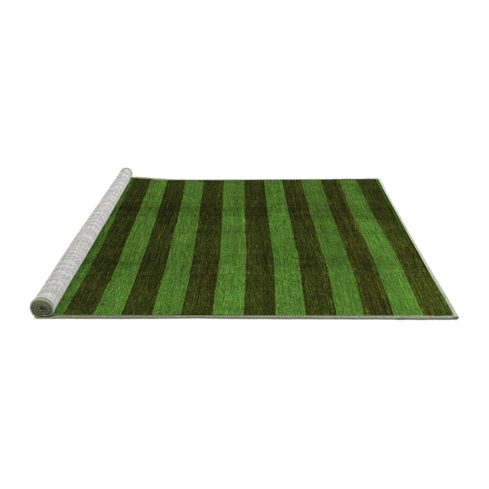Sideview of Machine Washable Abstract Green Modern Area Rugs, wshabs1434grn