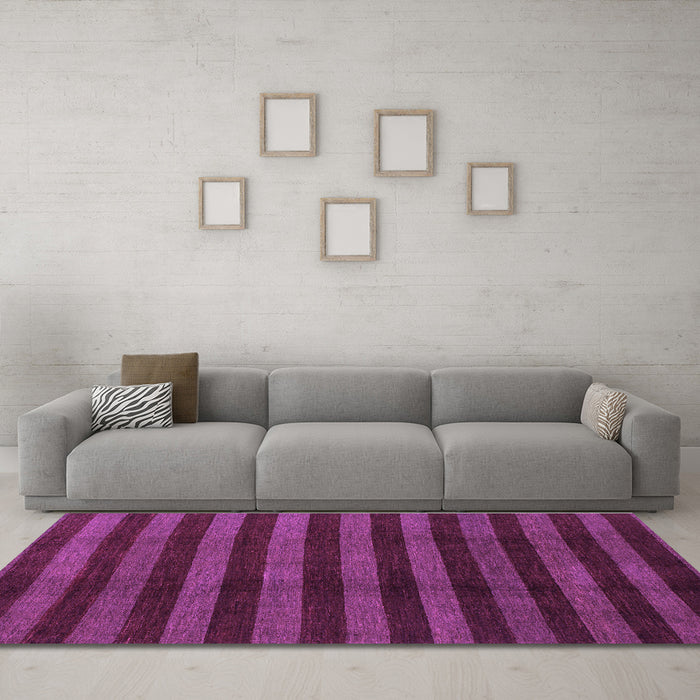 Machine Washable Abstract Purple Modern Area Rugs in a Living Room, wshabs1434pur
