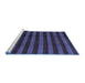 Sideview of Machine Washable Abstract Blue Modern Rug, wshabs1434blu