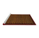 Sideview of Machine Washable Abstract Maroon Red Rug, wshabs1435