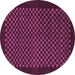 Round Checkered Purple Modern Rug, abs1435pur