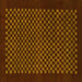 Square Checkered Yellow Modern Rug, abs1435yw