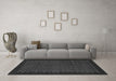 Machine Washable Checkered Gray Modern Rug in a Living Room,, wshabs1435gry