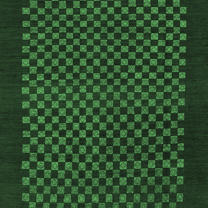 Checkered Emerald Green Modern Rug, abs1435emgrn