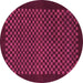 Round Checkered Pink Modern Rug, abs1435pnk