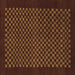 Square Checkered Brown Modern Rug, abs1435brn