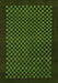 Machine Washable Checkered Green Modern Area Rugs, wshabs1435grn