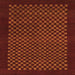 Square Machine Washable Checkered Orange Modern Area Rugs, wshabs1435org