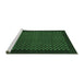 Sideview of Machine Washable Checkered Emerald Green Modern Area Rugs, wshabs1435emgrn