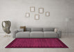 Machine Washable Checkered Pink Modern Rug in a Living Room, wshabs1435pnk