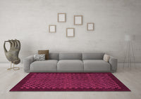 Machine Washable Checkered Pink Modern Rug, wshabs1435pnk