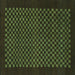 Square Machine Washable Checkered Turquoise Modern Area Rugs, wshabs1435turq