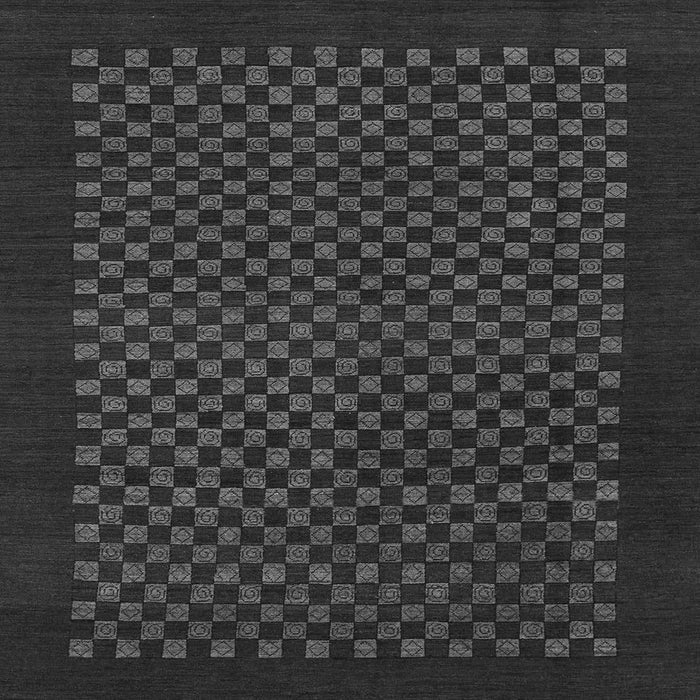 Square Machine Washable Checkered Gray Modern Rug, wshabs1435gry