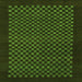 Square Checkered Green Modern Rug, abs1435grn