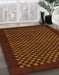 Abstract Maroon Red Checkered Rug in Family Room, abs1435