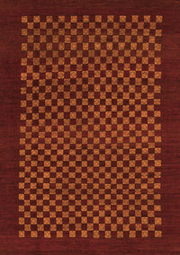 Checkered Orange Modern Rug, abs1435org