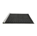 Sideview of Machine Washable Checkered Gray Modern Rug, wshabs1435gry