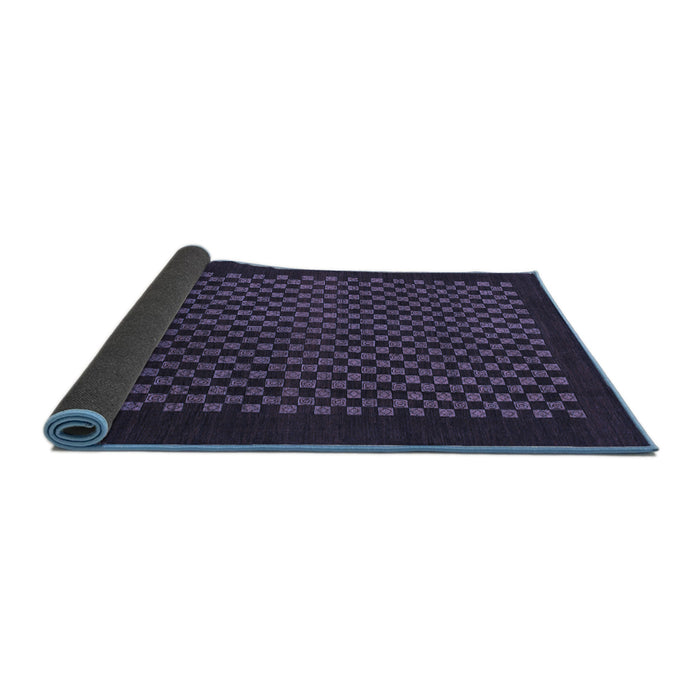 Sideview of Checkered Blue Modern Rug, abs1435blu