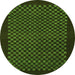 Round Checkered Green Modern Rug, abs1435grn