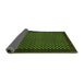 Sideview of Checkered Green Modern Rug, abs1435grn