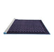 Sideview of Machine Washable Checkered Blue Modern Rug, wshabs1435blu