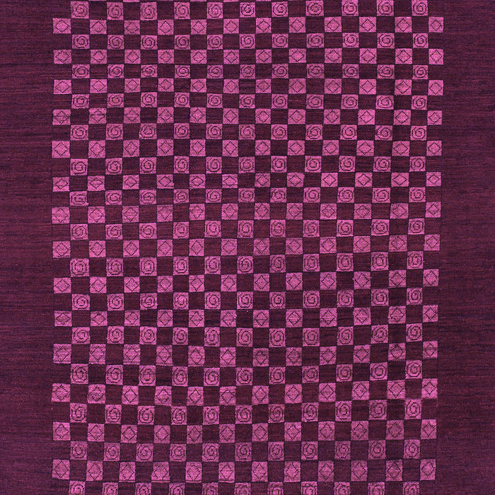 Machine Washable Checkered Purple Modern Area Rugs, wshabs1435pur