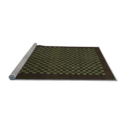Sideview of Machine Washable Checkered Light Blue Modern Rug, wshabs1435lblu