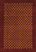 Machine Washable Checkered Orange Modern Area Rugs, wshabs1435org