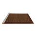 Sideview of Machine Washable Checkered Brown Modern Rug, wshabs1435brn