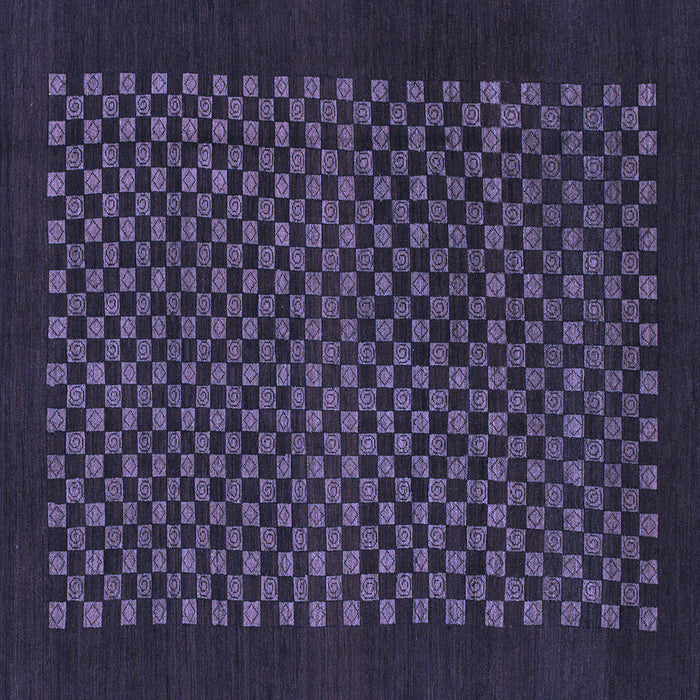 Square Machine Washable Checkered Blue Modern Rug, wshabs1435blu