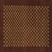Square Machine Washable Checkered Brown Modern Rug, wshabs1435brn