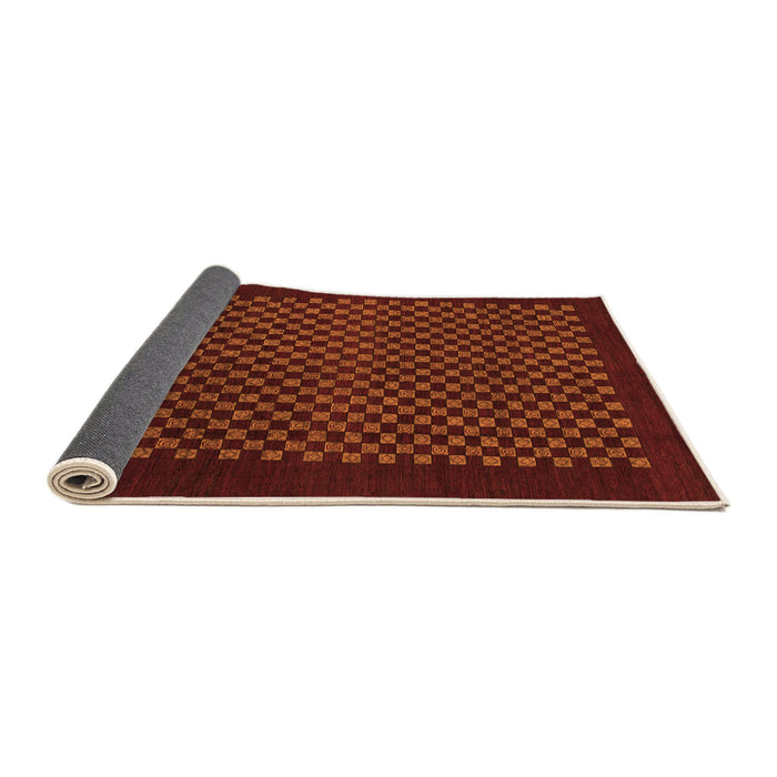 Sideview of Checkered Orange Modern Rug, abs1435org