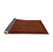 Sideview of Checkered Orange Modern Rug, abs1435org